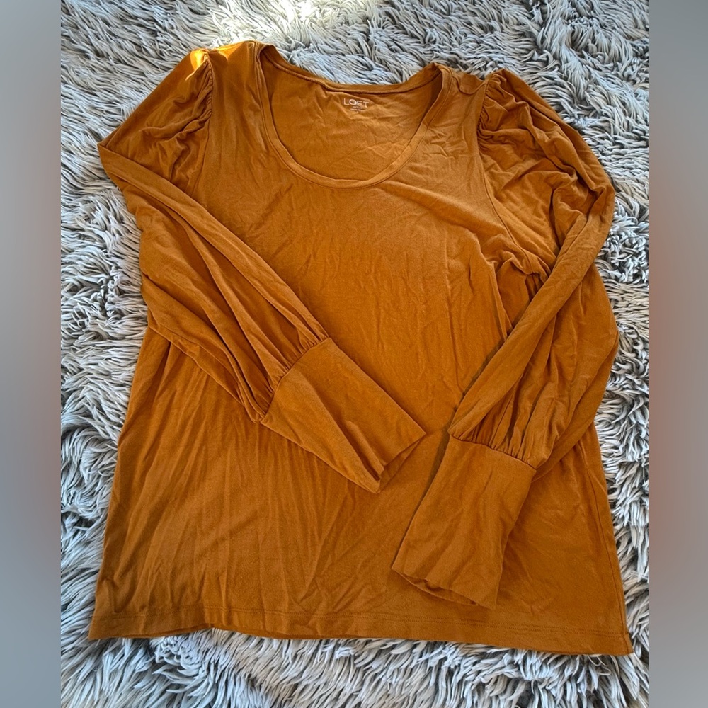 LOFT Long Sleeve Top in Rich Mustard